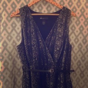 Gunmetal gray belted party dress!